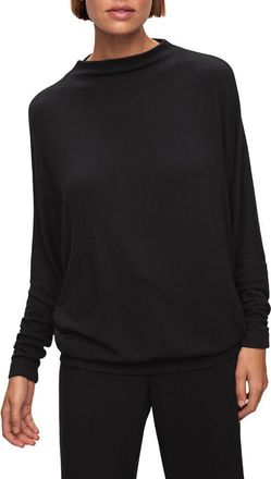 Eberjey Cozy Time Mock Neck Pullover in Black at Nordstrom, Size X-Small