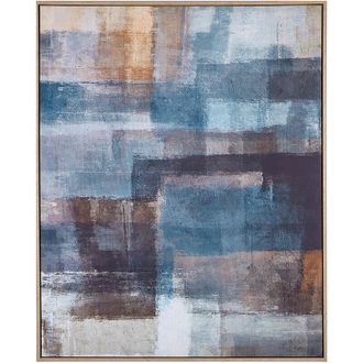 Beliani Stampa su tela Arte murale 103 x 83 cm Telaio MDF Forme astratte Rettangolare Moderno Multicolore Pulsano