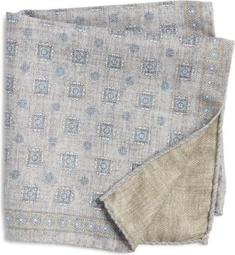 Jack Victor Ronge Silk Pocket Square in Grey at Nordstrom