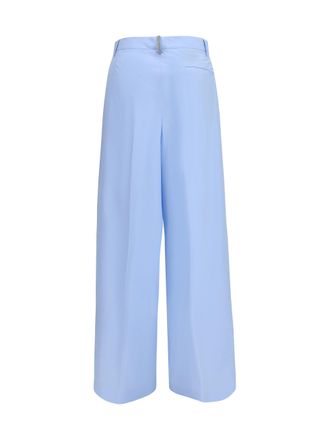 Fabiana Filippi Womens Filo Diamante Pants Azzurro Cielo Cotton Trousers