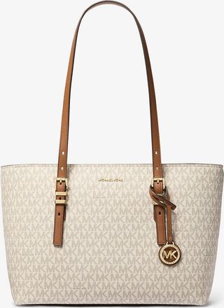 Michael Kors Quinn Medium Signature Logo and Leather Tote Bag