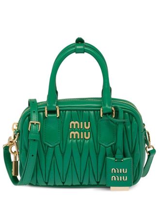 Miu Miu matelass&eacute; crossbody bag - Green