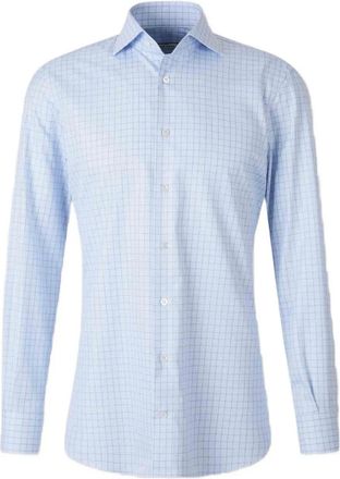 Atelier Munro Geruit overhemd met knopen - Blauw