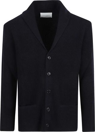 Ballantyne Navy Sweater Klassieke Visserribstructuur - Heren - Vesten - Zwart - L - Wol - Truien & Vesten