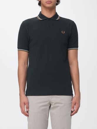 Fred Perry Polo a maniche corte in cotone con logo ricamato e profili a contrasto