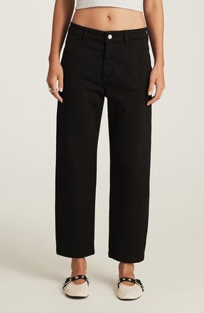 Mavi Lauren High Waist Casual Stretch Twill Pants in Black Casual Twill at Nordstrom, Size 27 X 30