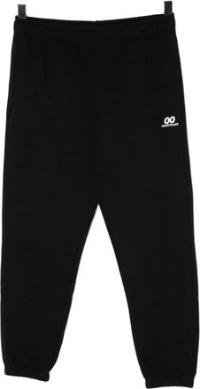 Chocoolate Pantaloni sportivi in cotone con logo ricamato - Nero