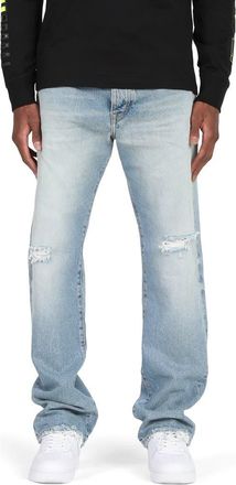 Purple Black Label Distressed Straight Leg Jeans in Dirty Indigo Vintage Wash 422 at Nordstrom Rack, Size 29 X 32