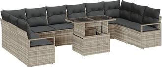 vidaXL Vidaxl - Garden Sofa Set with Cushion 11 pcs Light grey 100 x 55 x 73 cm