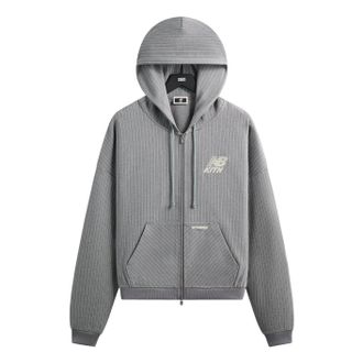 Kith x New Balance Pinstripe Braxton Zip Hoodie Smoke KHM030160-2037