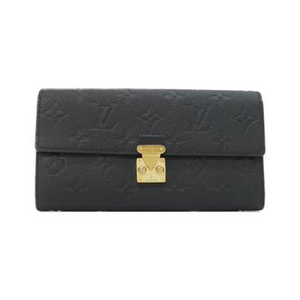 Louis Vuitton Black Leather Long Wallet (Bi-Fold) (Pre-Owned)
