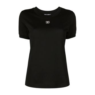 Dolce & Gabbana T-Shirts, female, Black, L, Black T-Shirt with Style N0000