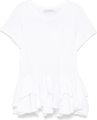 Viktor & Rolf T-shirt con peplum - Bianco