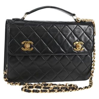 Chanel Pre-owned Vintage Schoudertas - Dames - Pre-owned - Zwart - Maat: ONE Size Leer