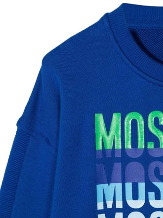 Moschino Logo Cotton Sweatshirt - Blue