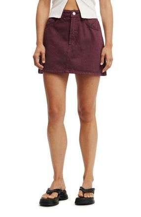 Cotton On Womens Original Denim Mini Skirt in Berry Wash at Nordstrom, Size 0