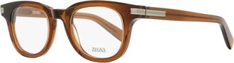 Ermenegildo Zegna Mens Thick Oval Eyeglasses EZ5279 045 Transparent Brown 48mm