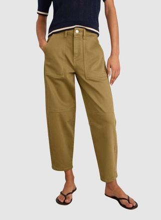Baukjen Reece Stretch Barrel Leg Cargo Jeans in Taupe at Nordstrom, Size 12