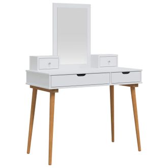 vidaXL Conjunto De Mesa De Tocador Fauske 4 Uds. Blanco Vidaxl