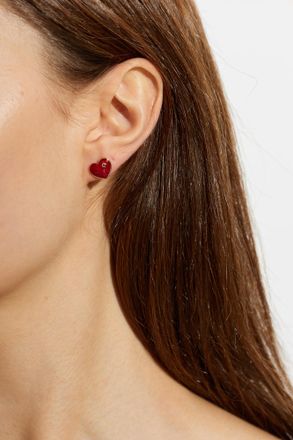 Kate Spade New York Heart-shaped Earrings, Womens, Red