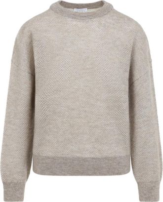 Brunello Cucinelli Grey Knitted Crew Neck Sweater