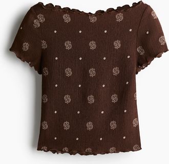 H&M Crinkle-Bluse mit Overlock-Details - Beige