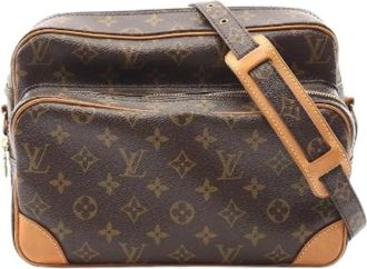 Louis Vuitton Pre-owned Cross Body Bags, female, Brown, Size: ONE SIZE Pre-owned Nile Monogram Coated Canvas Shoulder Bag