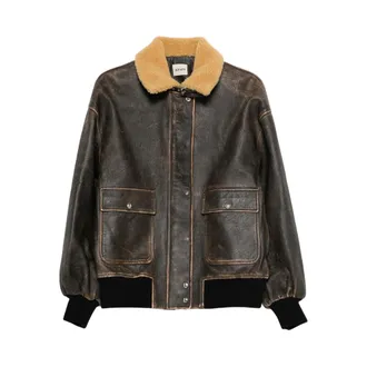 Khaite Sandor Fur Collar Pocket Jacket