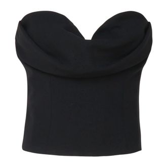 Magda Butrym Draped Wool-blend Corset - female - Magda Butrym - Sleeveless Tops - Black - XS - Tops