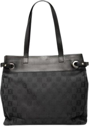 Loewe Pre-owned Tote Bags, female, Black, Size: ONE SIZE Pre-owned Canvas Tote