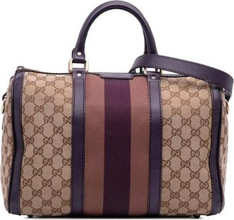 Gucci Borsa a tracolla Joy Boston media in tela GG con decorazione Web 2016-2025 - Marrone