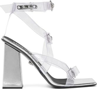 Versace Medusa bow-detailed sandals - women - Other fibres - 41 - Silver