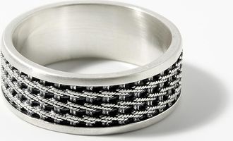 Serge DeNimes Mens Kusari woven-look ring
