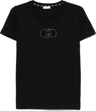 Liu Jo logo-embroidered T-shirt - Black