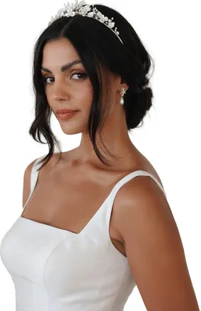 Untamed Petals Josephine Crystal Tiara in Gold at Nordstrom