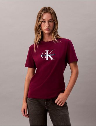 Calvin Klein Jeans Calvin Klein Womens Monologo Tee - Red - XS