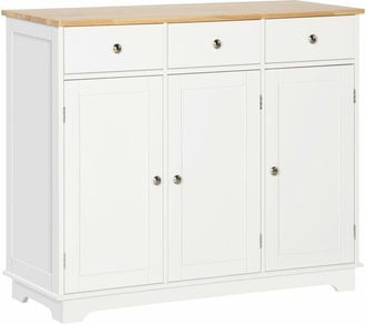 HOMCOM Homcom - Aparador De Cocina Con 3 Cajones 3 Puertas Y Estantes Ajustables Mueble Auxiliar De Almacenaje Para Comedor Sal&oacute;n Moderno Antivuelco 101x40x8