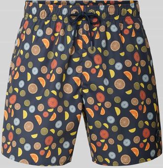 Colmar Regular Fit Swimshorts mit Allover-Motiv-Print in Marine, Gr&ouml;&szlig;e XXL