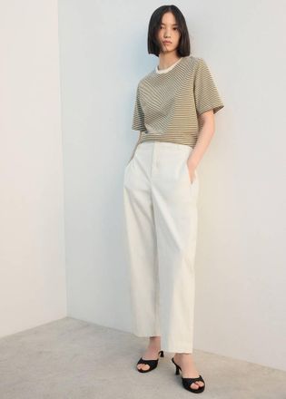 Mango Maglietta cotone righe verde pastello - Donna - XS - MANGO