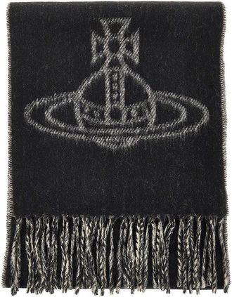 Vivienne Westwood Single Orb double-face wool scarf Woman One Size