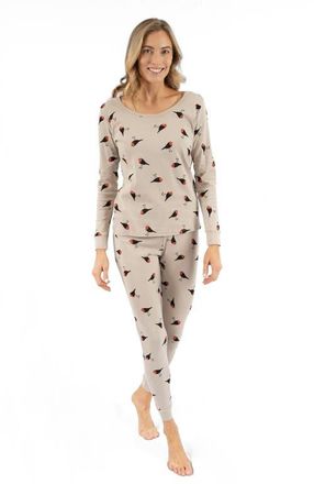 Leveret Womens Cotton Matching Family Pajamas, Wild Canvas Prints in Birds at Nordstrom, Size X-Small