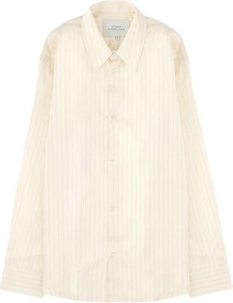 STUDIO NICHOLSON Overhemden, Heren, Beige, L, Katoen, View Shirt