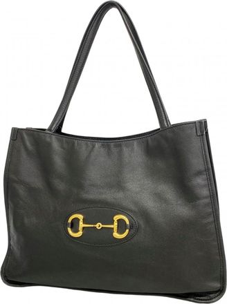 Gucci Black Leather Tote Bag (Pre-Owned)