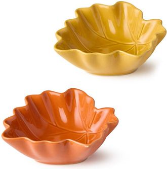 Certified International Autumn Meadows Set Of 4 Leaf Bowls
