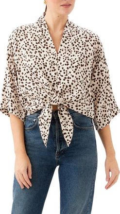 Fifteen Twenty Bernice Tie Front Shirt in Print at Nordstrom, Size X-Small