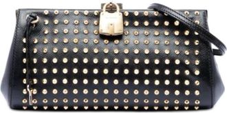 Burberry Pre-owned Studded Leather Crossbody Bag - Dames - Vintage Clutch - Zwart - ONE Size - Leer - Vintage