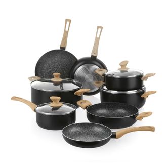 KASANOVA Batteria 12 pezzi medium Black Stone