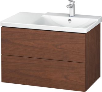 Duravit Duravit L-cube Mueble De Pared De 820mm De Ancho, Profundidad 481, 2 Cajones, Cabe p3 Comfort Art&iacute;culo 233485, Derecho De Cuenca, Color: Chapa De Made