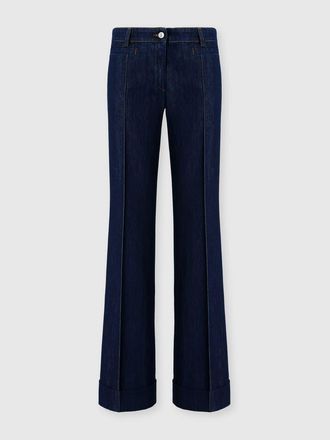 Missoni Flared Denim Trousers With Turn-up Hem And Center Crease in Navy at Nordstrom, Size 42 It