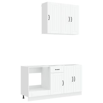 vidaXL Unidad De Cocina Lucca 5 Uds. Blanco Madera De Ingenier&iacute;a Vidaxl